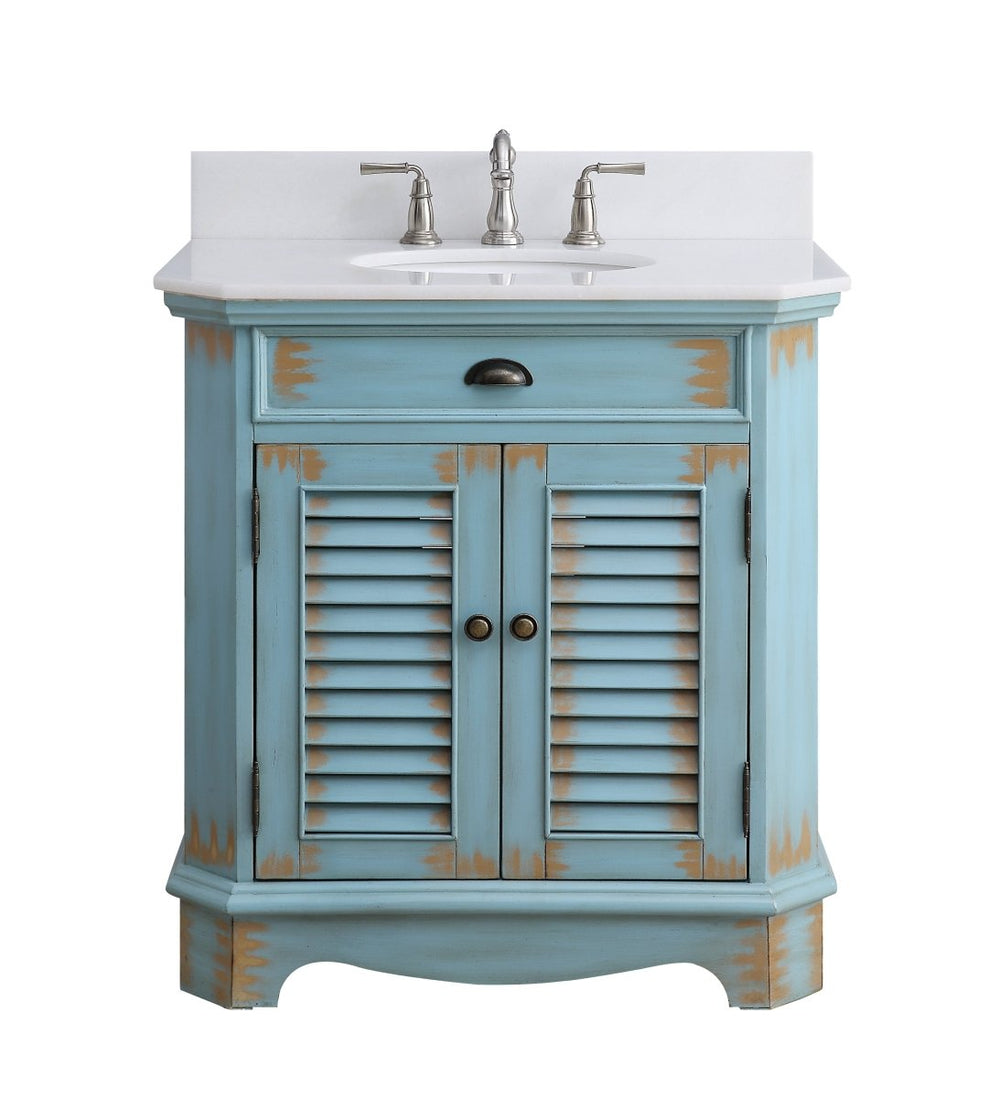 32” Fairfield Rustic Blue Bathroom Sink Vanity 47884