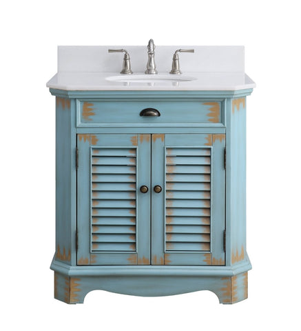 32” Benton Collection Fairfield Rustic Blue Bathroom Sink Vanity 47884BU - Bentoncollections