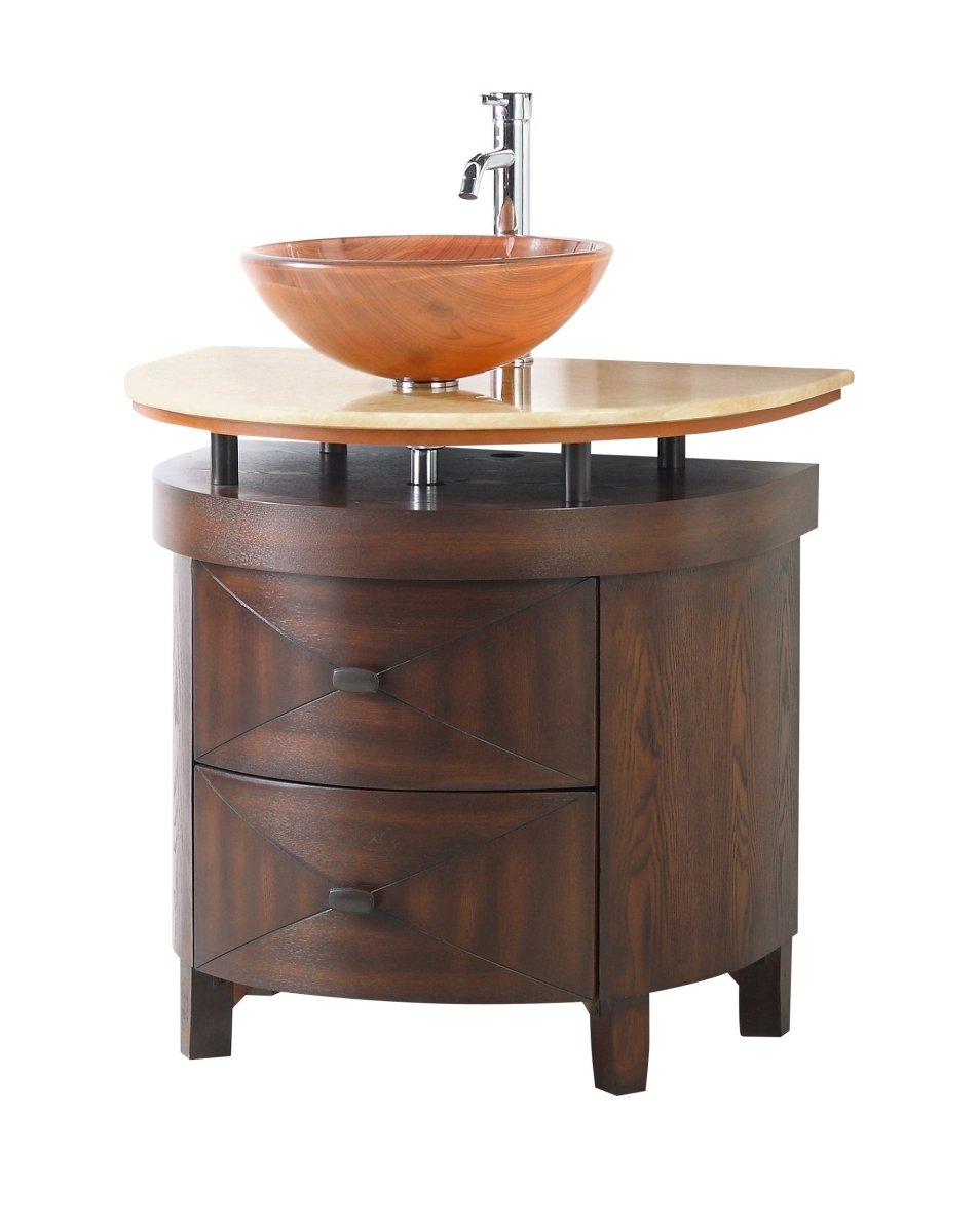32" Benton Collection Onyx counter top Verdana Vessel Sink Bathroom Vanity BWV-026 - Bentoncollections