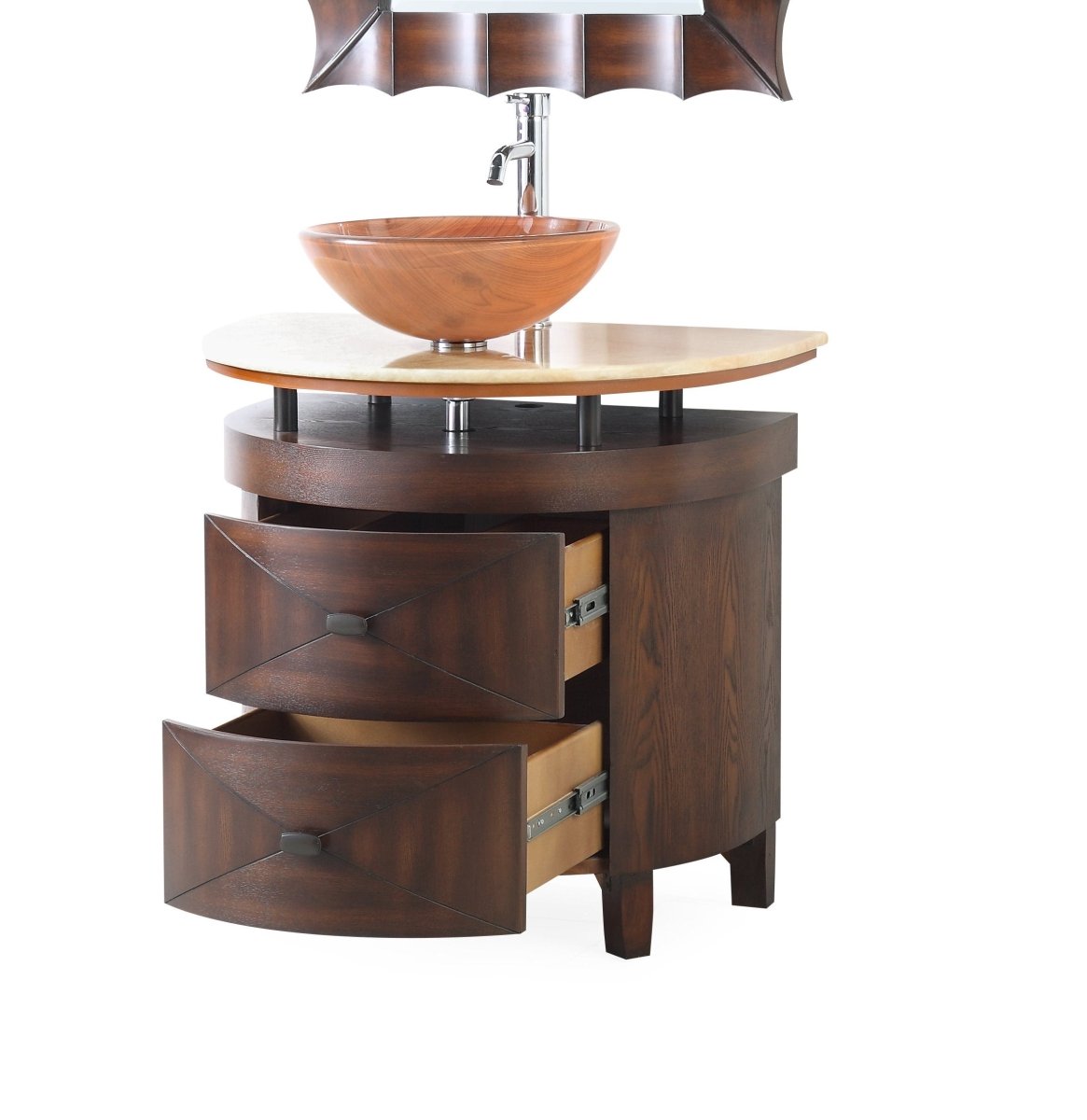 32" Benton Collection Onyx counter top Verdana Vessel Sink Bathroom Vanity BWV-026 - Bentoncollections