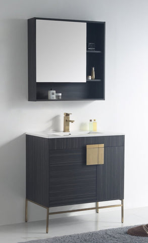32" Tennant Brand Kuro Minimalistic Dawn Gray Bathroom Vanity - CL-102DG-32ZI - Bentoncollections