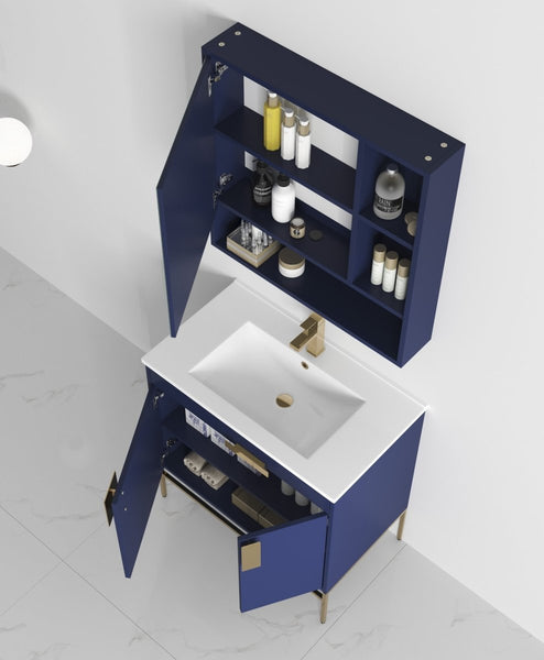32" Tennant Brand Kuro Minimalistic Navy Blue Bathroom Vanity - CL-108NB-32ZI - Bentoncollections