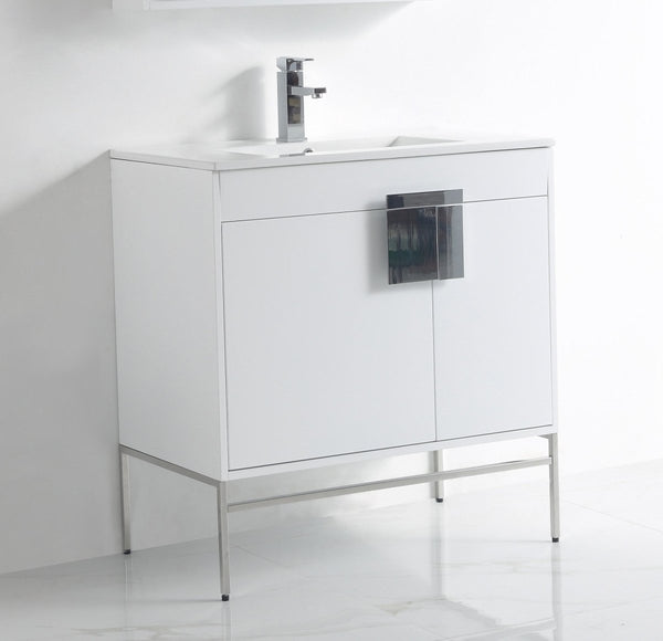 32" Tennant Brand Kuro Minimalistic White Bathroom Vanity - CL-101WH-32ZI - Bentoncollections