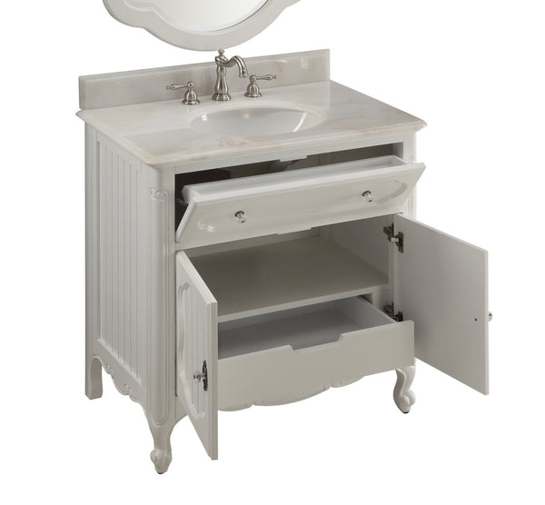 34” Knoxville Bathroom Sink Vanity - Benton Collection Model GD-1533WT - Bentoncollections
