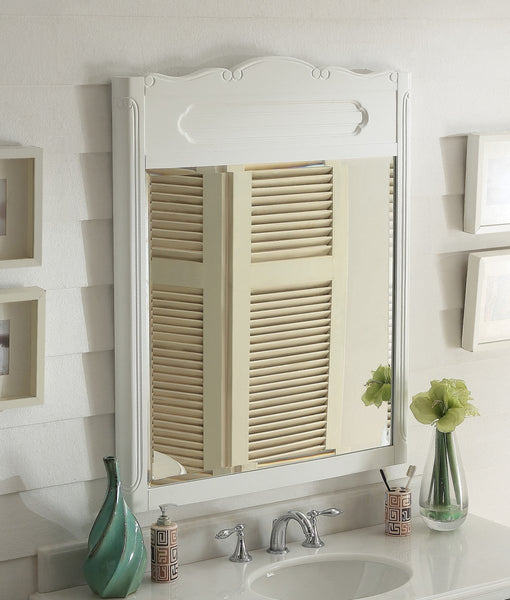 34" Knoxville White Bathroom Vanity Mirror MR-1522W - Bentoncollections
