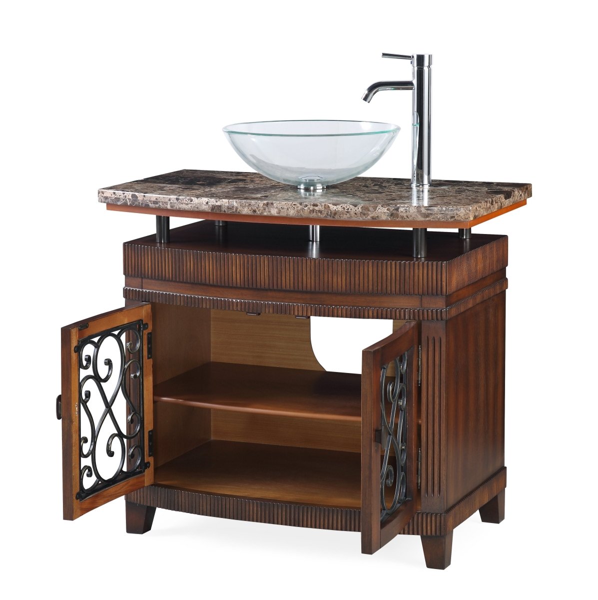 36" Benton Collection unqiue Artturi Vessel Sink Bathroom Vanity Model # Q226BN - Bentoncollections