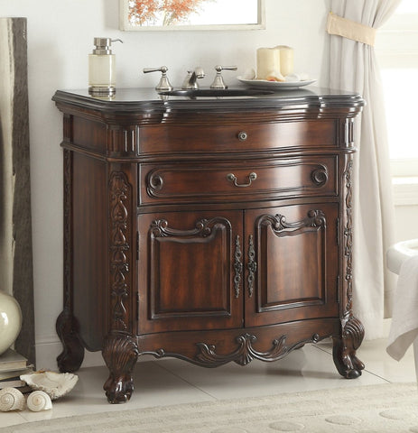 36" Solid Wood Classic Style Madison Bathroom Sink Vanity Cabinet # S01GT36 - Bentoncollections