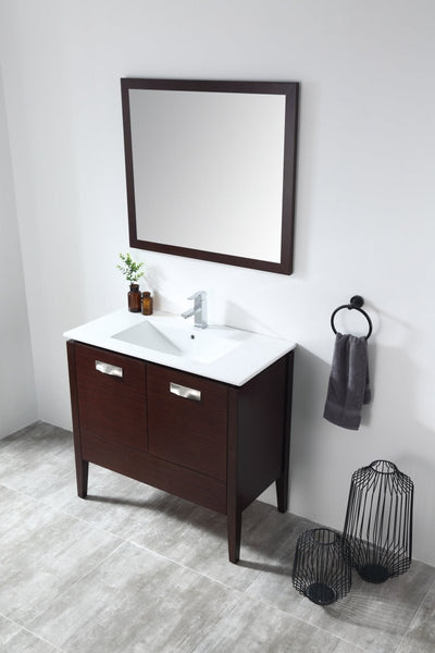 36" Tennant Brand Adagio Wenge Finish Bathroom Sink Vanity - CL-409WE36-ZI - Bentoncollections
