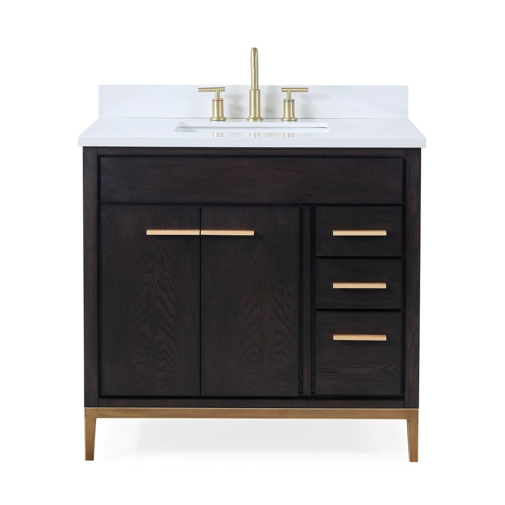 36" Modern Style Beatrice Bathroom Sink Vanity - Wenge finish