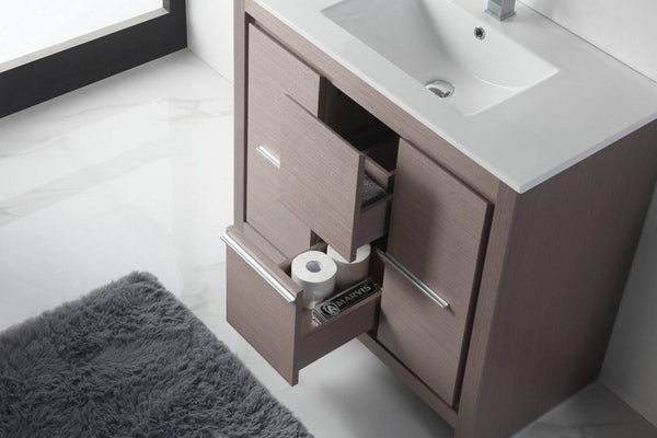 36" Tennant Brand Modern Style Vanity - Viara Bathroom Sink Vanity - CL10-GO36-ZI Gray Oak - Bentoncollections