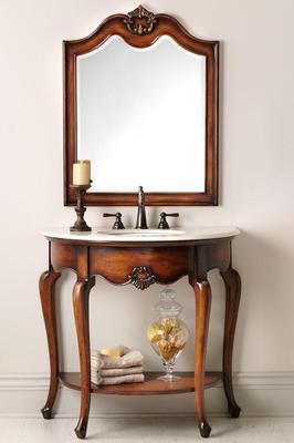 36" Unique San Marias Half Moon Shape Bathroom Sink Vanity # HF1107M - Bentoncollections