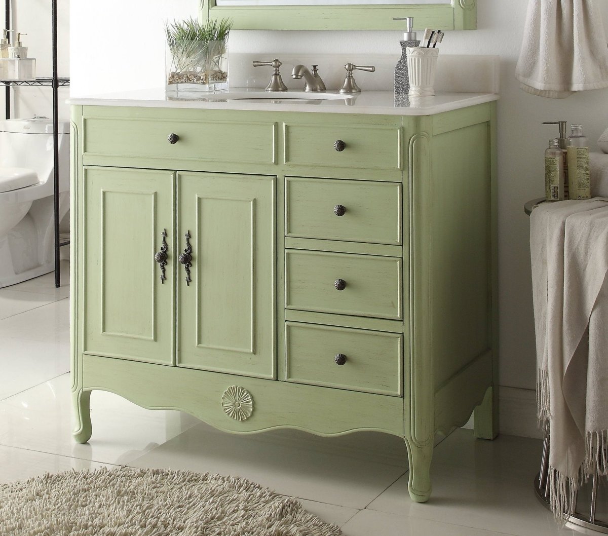 38" Daleville Bathroom Sink Vanity - Benton Collection HF-837G - Bentoncollections