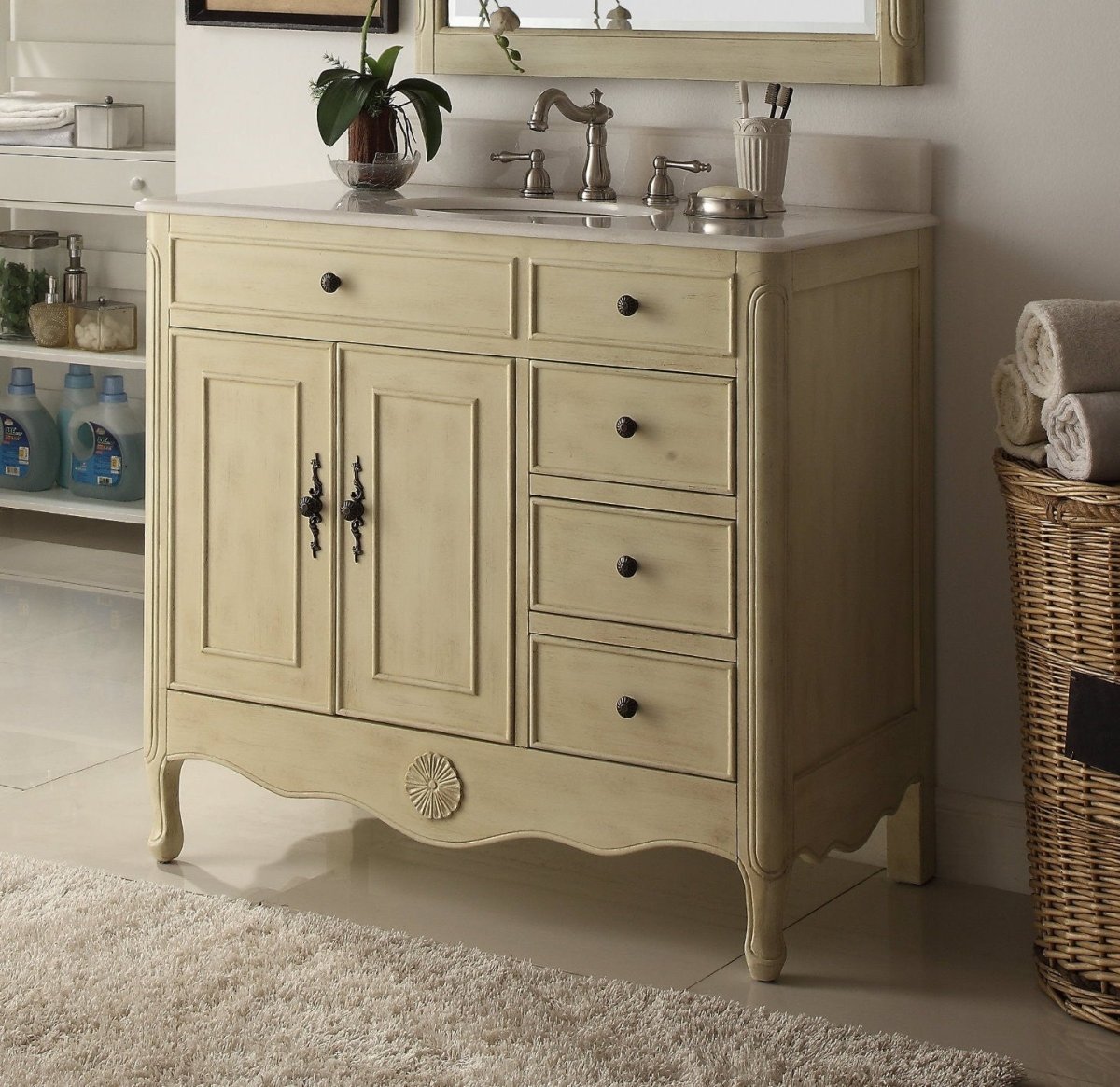 38" Daleville Bathroom Sink Vanity - Benton Collection HF-837WP - Bentoncollections