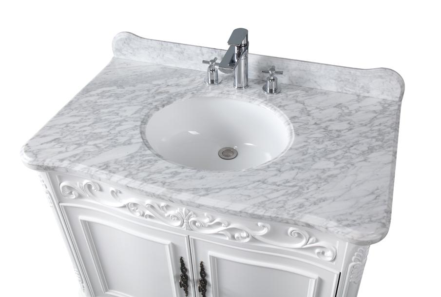 39" Bathroom Vanity with Italian Carrara Marble Counter-top Benton Collection Carbone # ZK-1092RA - Bentoncollections