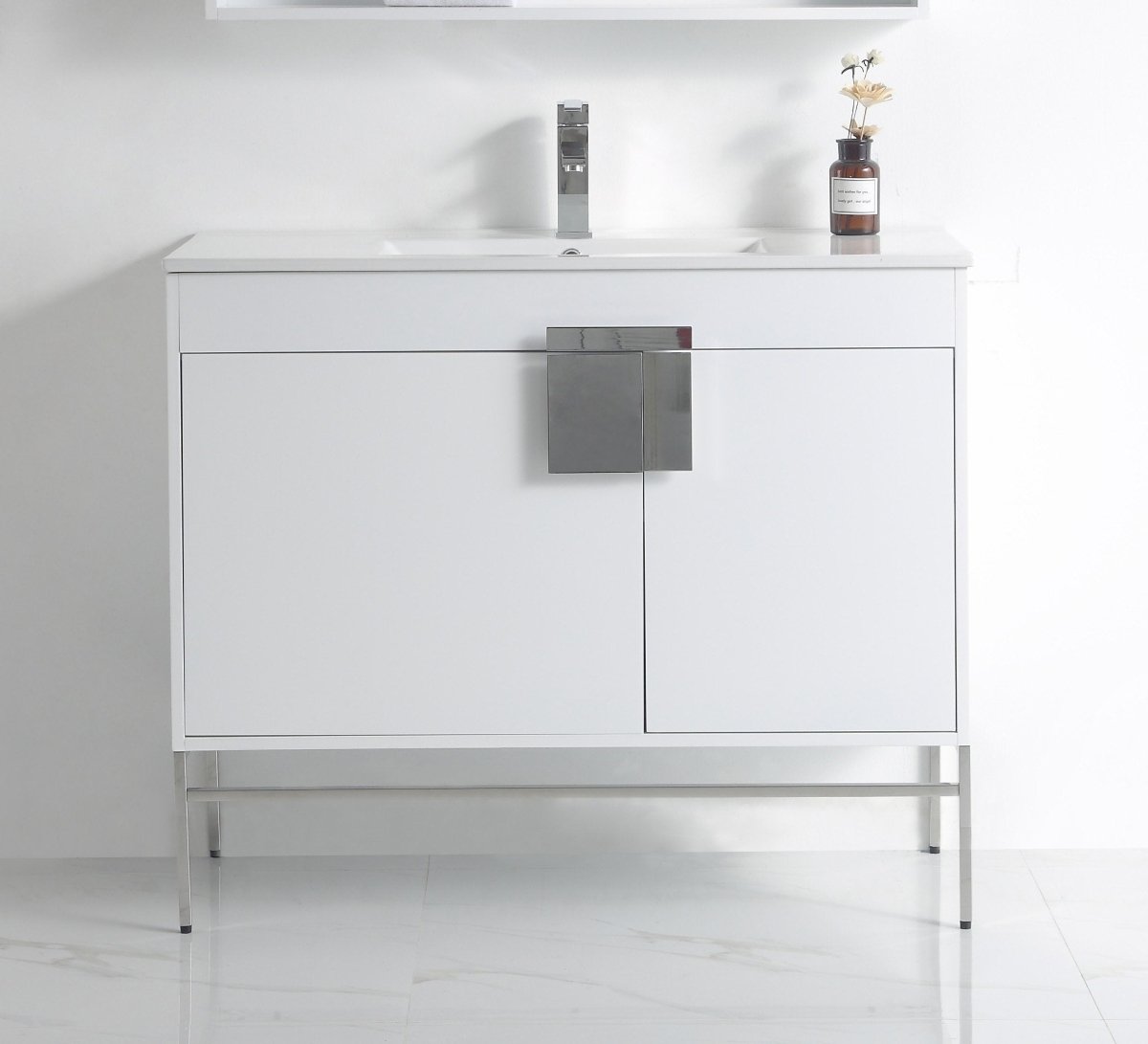 40" Tennant Brand Kuro Minimalistic White Bathroom Vanity - CL-101WH-40ZI - Bentoncollections