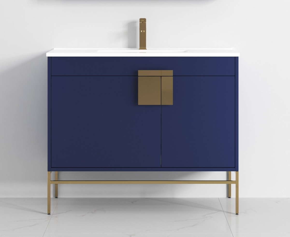 40" Tennant Brand Kuro Minimalistic White Bathroom Vanity - CL-108NB -40ZI - Bentoncollections