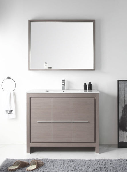 40" Tennant Brand Modern Style Vanity - Viara Bathroom Sink Vanity - CL10-GO40-ZI Gray Oak - Bentoncollections
