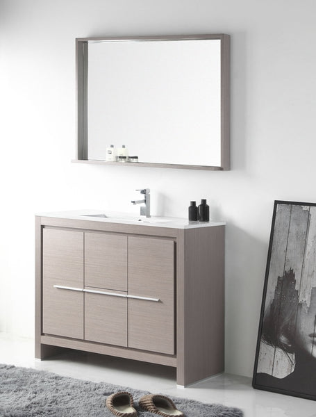 40" Tennant Brand Modern Style Vanity - Viara Bathroom Sink Vanity - CL10-GO40-ZI Gray Oak - Bentoncollections