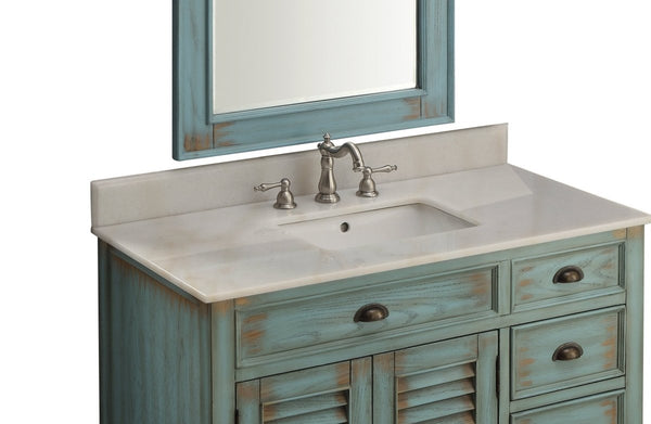42" Abbeville Distressed Blue Bathroom Sink Vanity CF-78888BU - Bentoncollections