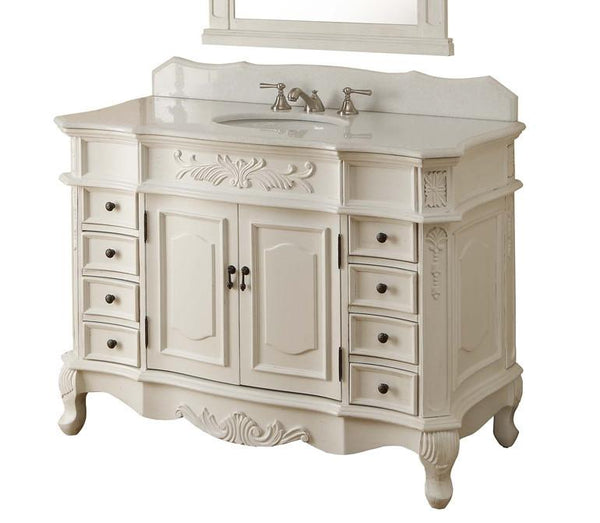 42" Benton Collection Classic style antique white Morton Bathroom Sink Vanity CF-2815W-AW-42 - Bentoncollections