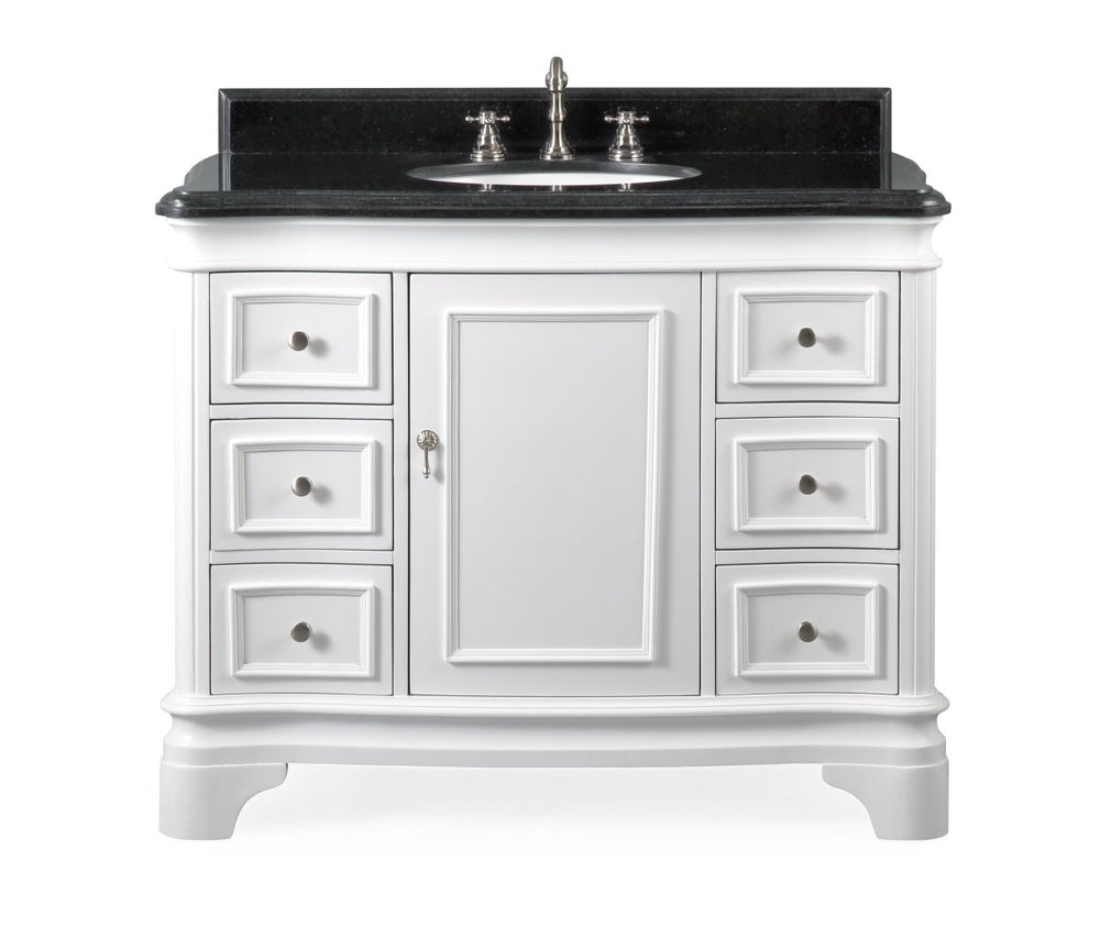 42" Sesto White Bathroom Vanity - Q1044W-Gt