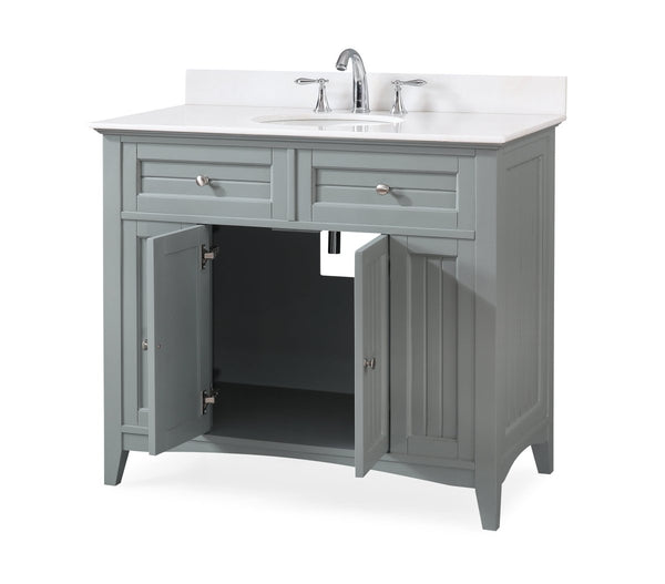 42" Benton Collection Triadsville Cottage Style Gray Bathroom Cabinet Sink Vanity GD-47539-CK42 - Bentoncollections