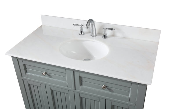 42" Benton Collection Triadsville Cottage Style Gray Bathroom Cabinet Sink Vanity GD-47539-CK42 - Bentoncollections