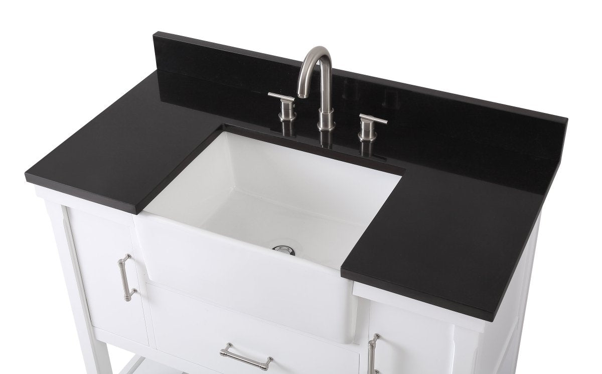 42-Inches Kendia Farmhouse Sink Bathroom Vanity - GD-7042-WT42-RA - Bentoncollections