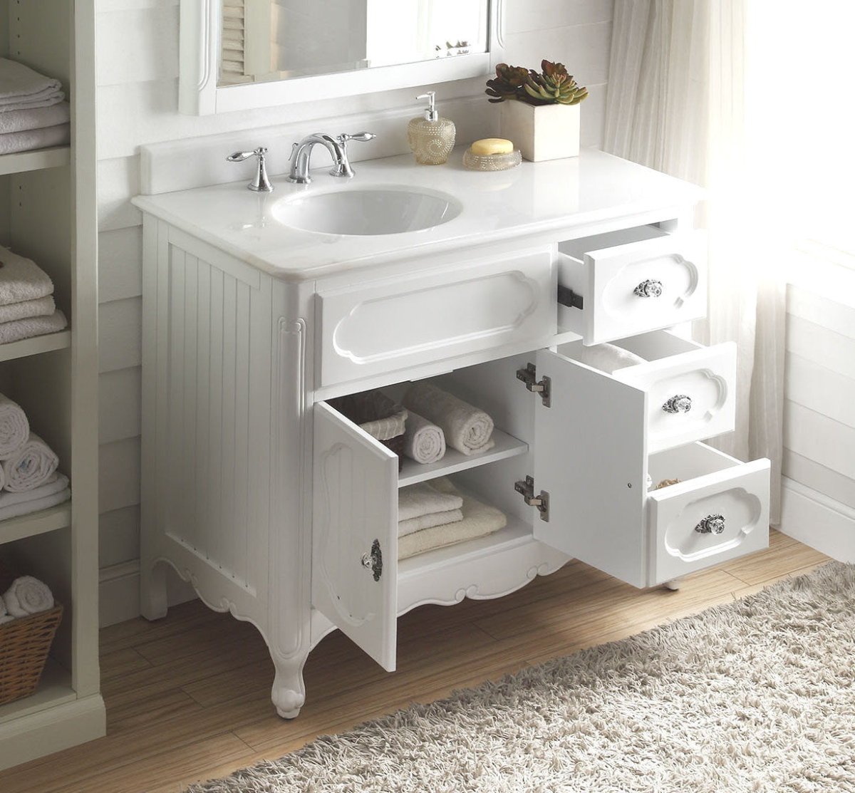 42” Knoxville Bathroom Sink Vanity - Benton Collection Model GD-1509W-42 - Bentoncollections