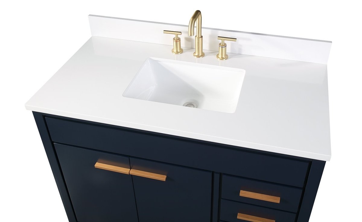 42" Tennant Brand Beatrice Navy Blue Modern Bathroom Sink Vanity TB-9444NB-V42 - Bentoncollections