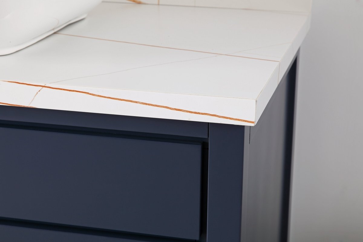 42" Tennant Brand Modern Style Navy Blue Beatrice Vessel Sink Bathroom Vanity - TB-9942NB-42NU - Bentoncollections