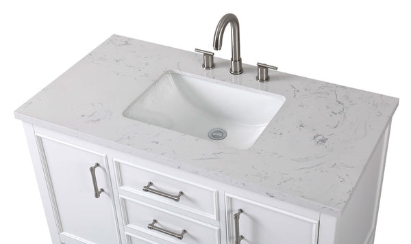 42" Tennant Brand White Single Sink Bathroom Vanity - Felton SKU # 7220-W42 - Bentoncollections
