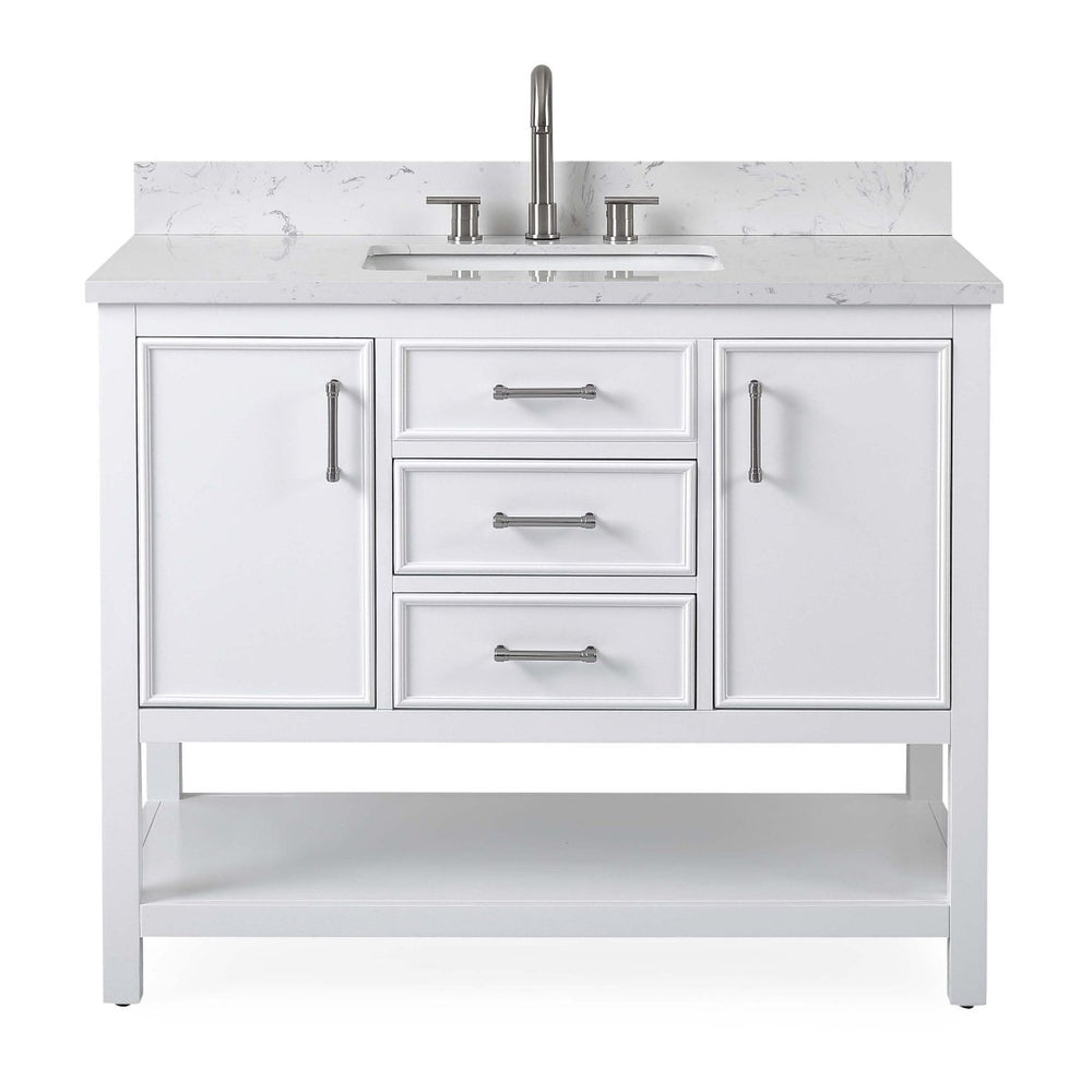 42" White Single Sink Bathroom Vanity - Felton SKU # 7220-W42