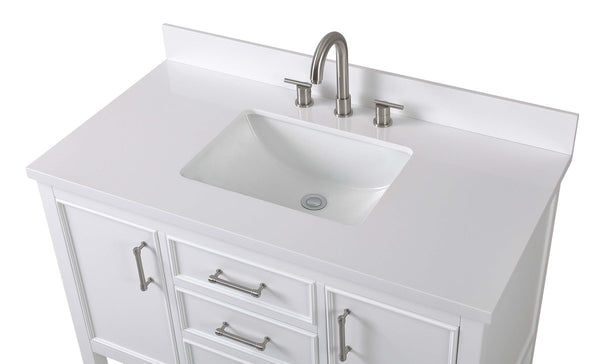 42" Tennant Brand White Single Sink Bathroom Vanity - Felton SKU # 7220-W42 - Bentoncollections
