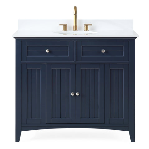 42" Triadsville Cottage Style Navy Blue Bathroom Sink Vanity - GD-47535NB - Bentoncollections