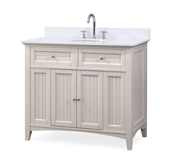 42" Triadsville Cottage Style Taupe Bathroom Sink Vanity - GD-47538TP - Bentoncollections