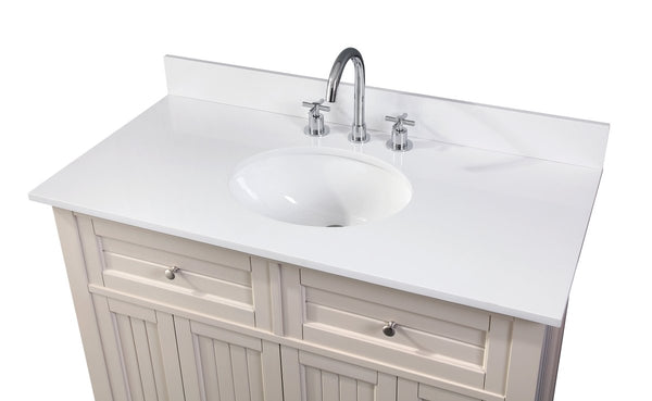 42" Triadsville Cottage Style Taupe Bathroom Sink Vanity - GD-47538TP - Bentoncollections