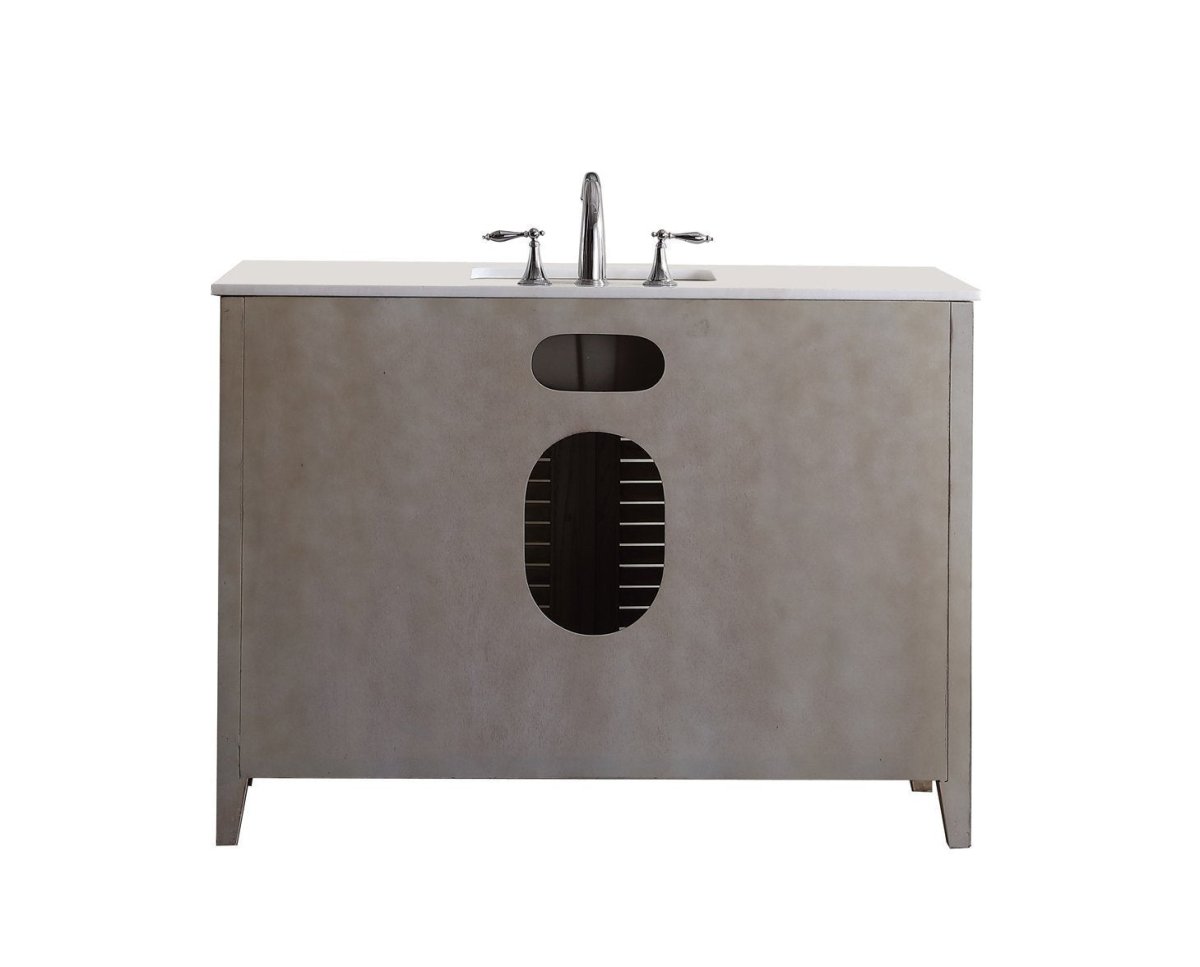 46" Distress Beige Cottage Style Abbeville Bathroom Sink Vanity CF-28325W - Bentoncollections