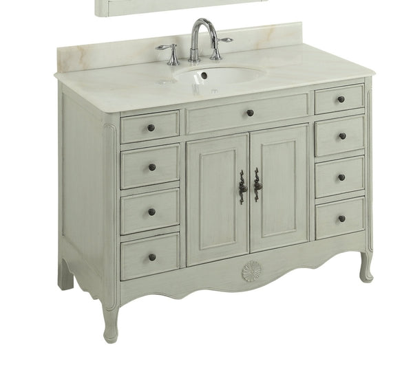 46.5" Benton Collection Distressed Grey Fayetteville Bathroom Sink Vanity HF-8535CK - Bentoncollections