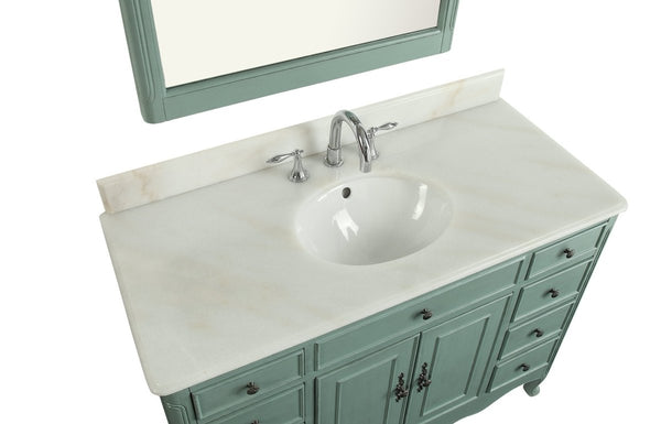 46.5" Benton Collection Distressed Light Blue Fayetteville Bathroom Sink Vanity HF-8535BU - Bentoncollections