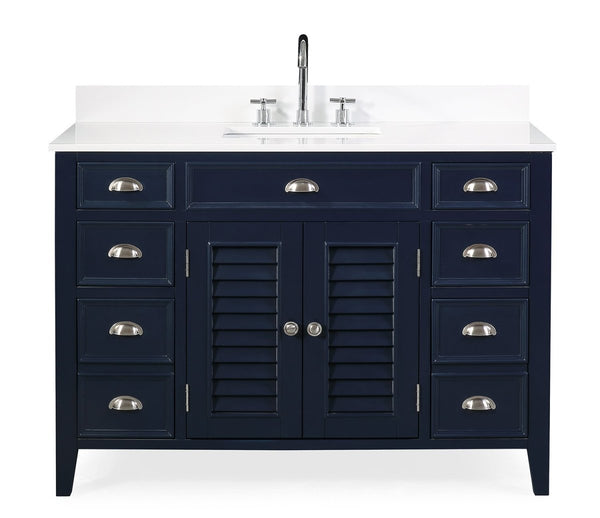 46.5" Benton Collection Navy Blue Zapate Bathroom Sink Vanity NB-4485 - Bentoncollections