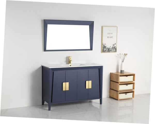 48" Larvotto Navy Blue Color Modern Bathroom Sink Vanity - CL-22NB47-ZI - Bentoncollections