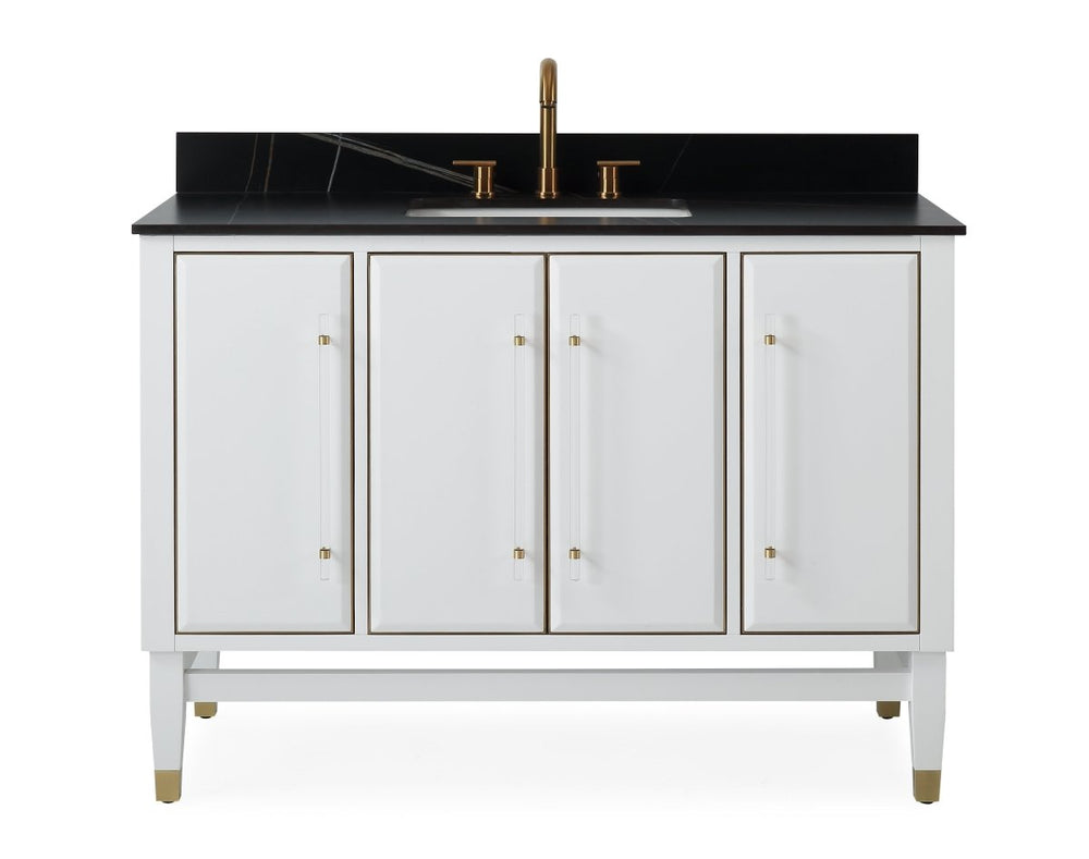 48" Bertone White Modern Bathroom Sink Vanity Q164Wt-48Gt