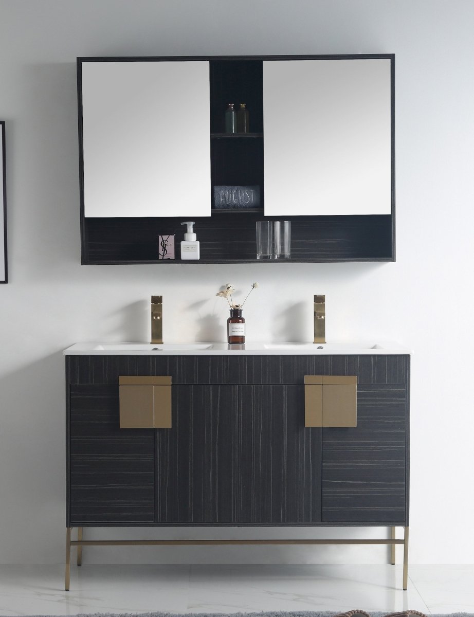 48" Tennant Brand Kuro Minimalistic Dawn Gray Double Bathroom Vanity - CL-102DG-47QD - Bentoncollections