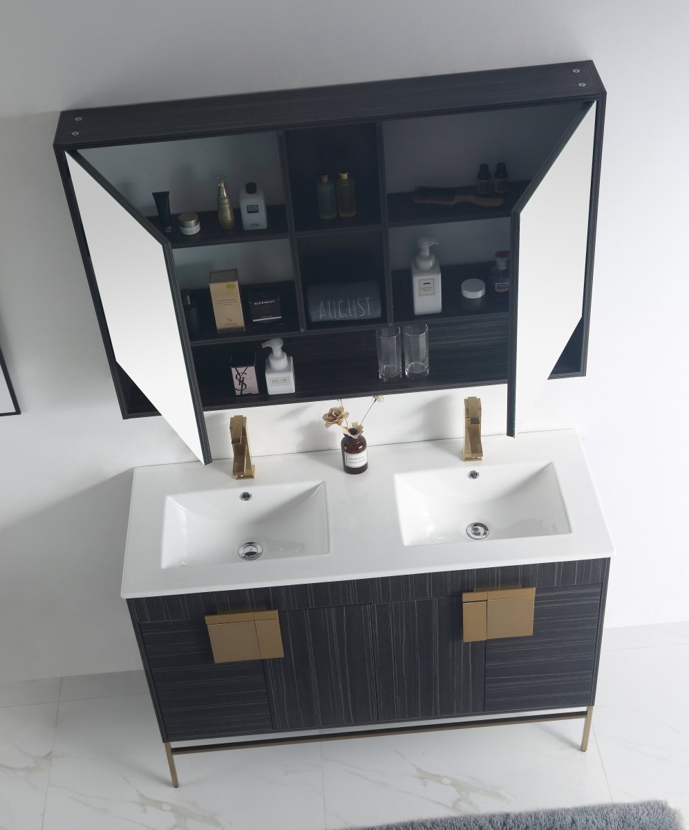 48" Tennant Brand Kuro Minimalistic Dawn Gray Double Bathroom Vanity - CL-102DG-47QD - Bentoncollections
