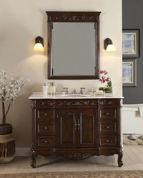 48" Traditional Style Single Sink Beckham Bathroom Vanity - SW-3882W-TK-48 - Bentoncollections