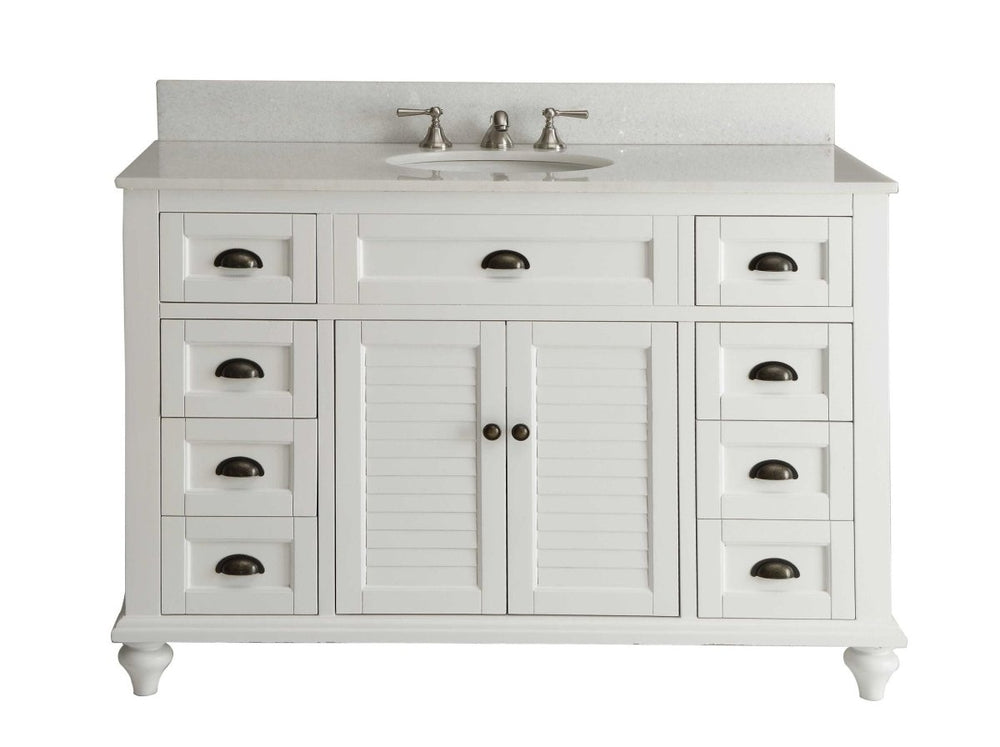49" Cottage Style White Glennville Bathroom Sink Vanity