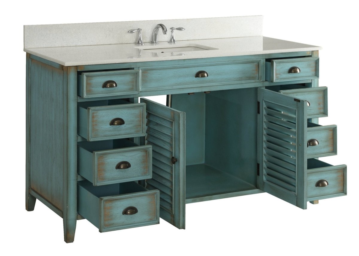 60" inch Benton Collection Abbeville Single Sink Vanity Model CF-66323-60BU - Bentoncollections