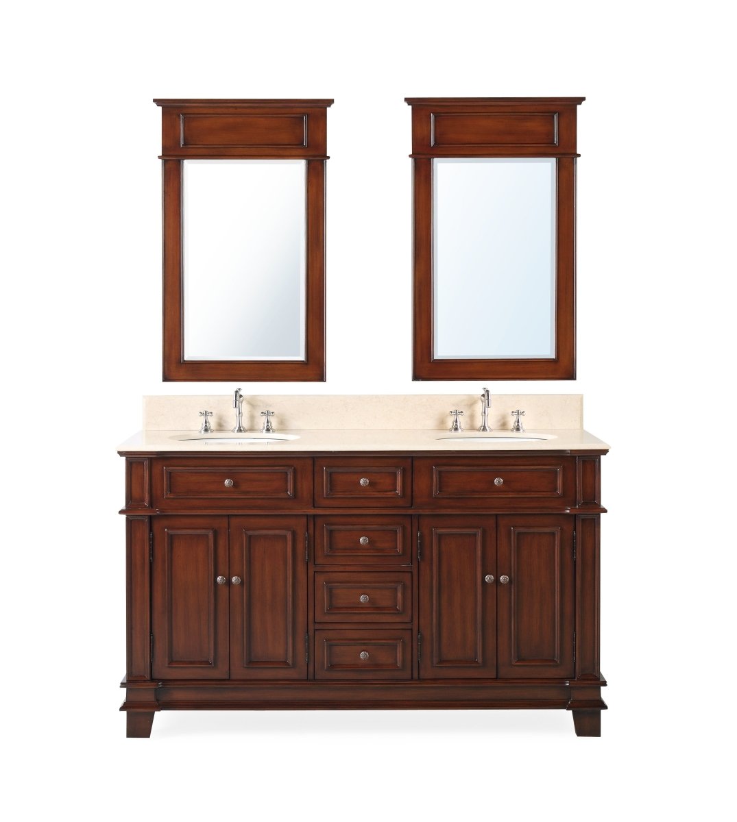 60" Sanford Double Sink Bathroom Vanity with Mirror - Model CF-3048M-60MIR - Bentoncollections