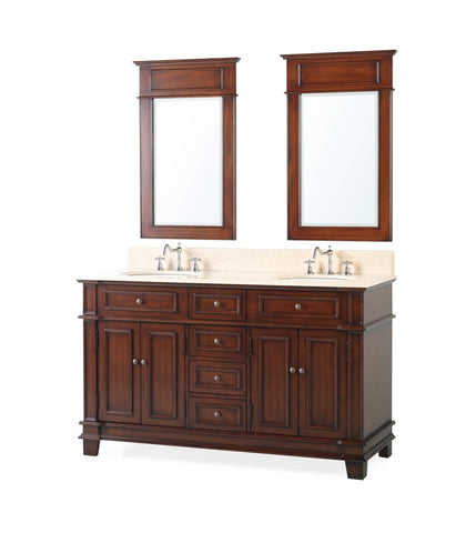 60" Sanford Double Sink Bathroom Vanity with Mirror - Model CF-3048M-60MIR - Bentoncollections